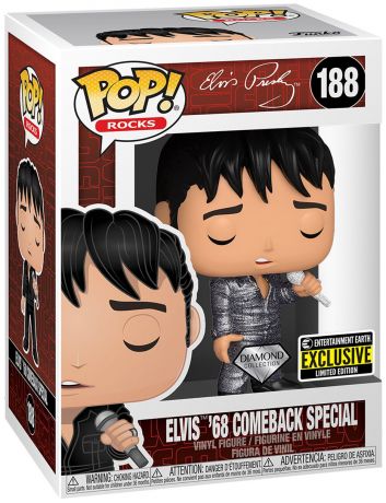 Figurine Funko Pop Elvis Presley #188 Elvis Presley '68 Comeback Spéciale Diamant 