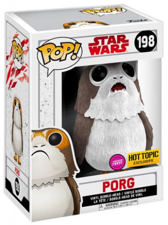 Figurine Funko Pop Star Wars 8 : Les Derniers Jedi #198 Porg - Bouche ouverte - Flocked [Chase]