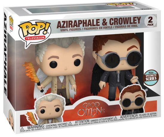 Figurine Funko Pop Good Omens Aziraphale et Rampa avec ailes - Pack