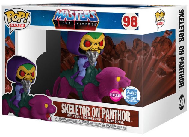Figurine Funko Pop Les Maîtres de l'univers #98 Skeletor sur panthère - Flocked