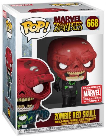 Figurine Funko Pop Marvel Zombies #668 Crâne rouge en Zombie