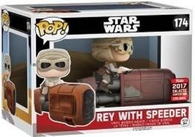 Figurine Funko Pop Star Wars 7 : Le Réveil de la Force #174 Rey - Avec Speeder