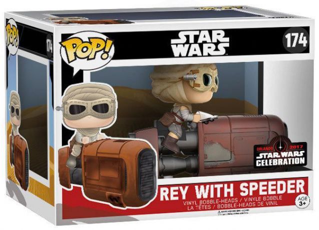 Figurine Funko Pop Star Wars 7 : Le Réveil de la Force #174 Rey - Avec Speeder