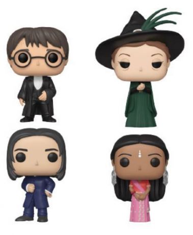 Figurine Funko Pop Harry Potter Severus Snape, Harry Potter, Parvati Patil & Minerva McGonagall - Pack 4