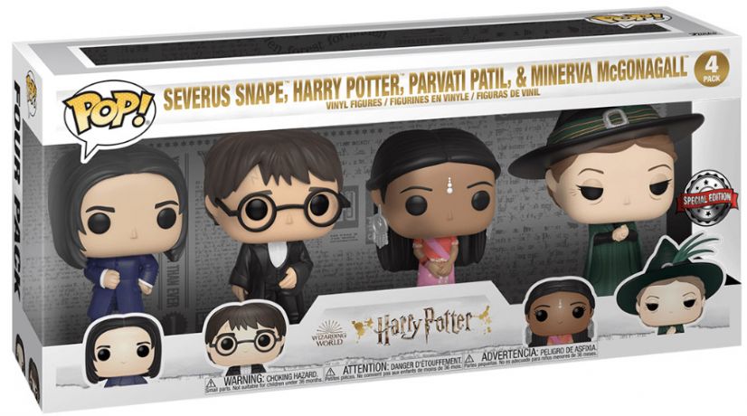 Figurine Funko Pop Harry Potter #00 Severus Snape, Harry Potter, Parvati Patil & Minerva McGonagall - Pack 4
