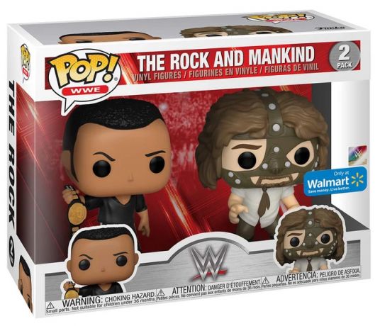 Figurine Funko Pop WWE #00 The Rock vs. Mankind - Pack 2