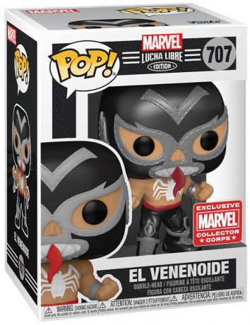 Figurine Funko Pop Marvel Lucha Libre #707 El Venenoide - Métallique 