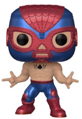 Figurine Funko Pop Marvel Lucha Libre #706 El Aracno - Métallique