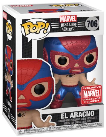 Figurine Funko Pop Marvel Lucha Libre #706 El Aracno - Métallique