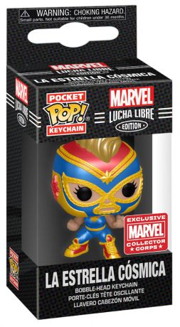 Figurine Funko Pop Marvel Lucha Libre La Estrella Cosmica Métallique - Porte clés