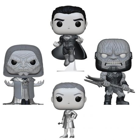 Figurine Funko Pop Zack Snyder's Justice League Darkseid, costume noir Superman, Diana Prince et Desaad - 4 Pack