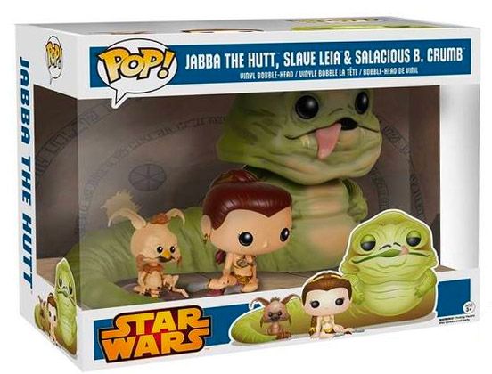 Figurine Funko Pop Star Wars 1 : La Menace fantôme Jabba The Hutt, Slave Leia, & Salacious B. Crumb