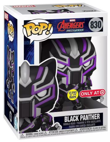 Figurine Funko Pop Marvel : Avengers Mech Strike #830 Black Panther Glow In The Dark