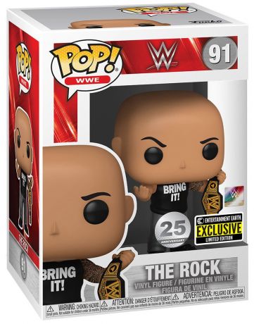 Figurine Funko Pop WWE #91 The Rock avec ceinture de champion 