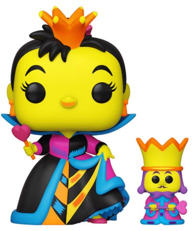 Figurine Funko Pop Alice au Pays des Merveilles [Disney] #1063 Reine de cœur avec roi de cœur - Black Light 