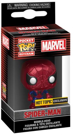 Figurine Funko Pop Marvel Comics Spider-Man Métallique - Porte clés