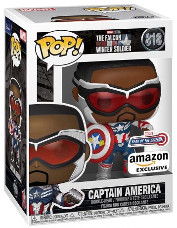 Figurine Funko Pop Falcon et le Soldat de l'Hiver #818 Captain America (Sam Wilson) avec bouclier