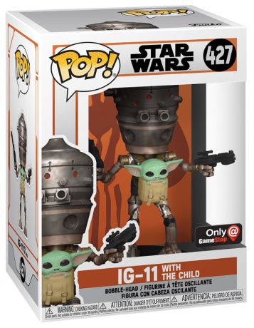 Figurine Funko Pop Star Wars : Le Mandalorien #427 IG-11 avec l'enfant