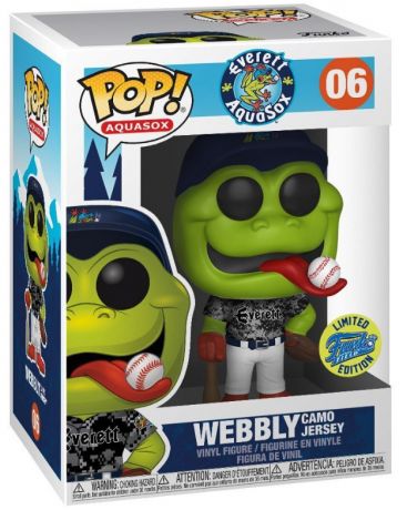 Figurine Funko Pop MLB : Ligue Majeure de Baseball #06 Webbly (Camo Jersey) Aquasox