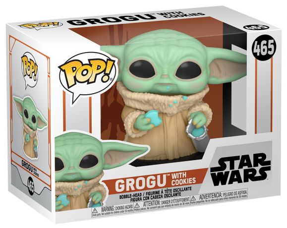 Figurine Funko Pop Star Wars : Le Mandalorien #465 Grogu avec cookies 