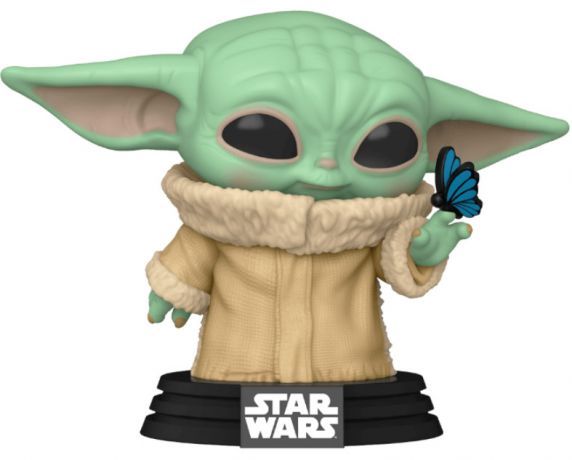 Figurine Funko Pop Star Wars : Le Mandalorien #468 Grogu avec papillon 