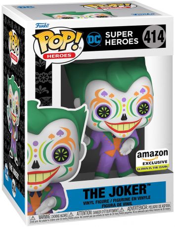 Figurine Funko Pop DC Super-Héros #414 Joker - Dia De Los DC - Glow in the Dark