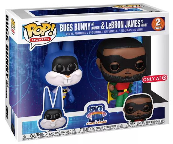 Figurine Funko Pop Space Jam : Nouvelle ère Bugs Bunny en Batman et LeBron James en Robin