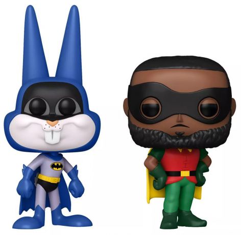 Figurine Funko Pop Space Jam : Nouvelle ère Bugs Bunny en Batman et LeBron James en Robin