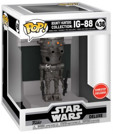 Figurine Funko Pop Star Wars 5 : L'Empire Contre-Attaque #438 Bounty Hunter Collection : IG-88 Métallique