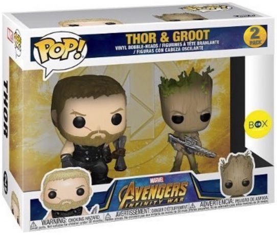 Figurine Funko Pop Avengers : Infinity War [Marvel] Thor et Groot - 2 Pack