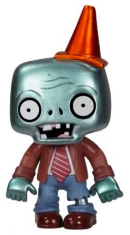 Figurine Funko Pop Plantes contre zombies #05 Zombie avec Cône sur la Tête - Métallique