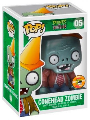 Figurine Funko Pop Plantes contre zombies #05 Zombie avec Cône sur la Tête - Métallique