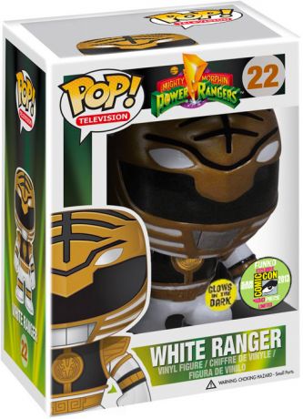 Figurine Funko Pop Power Rangers #22 Ranger Blanc - Glow in the Dark