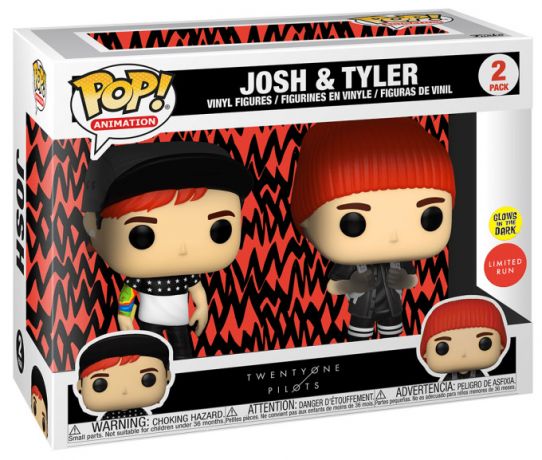 Figurine Funko Pop Twenty One Pilots Josh et Tyler Glow in the Dark - Pack 2