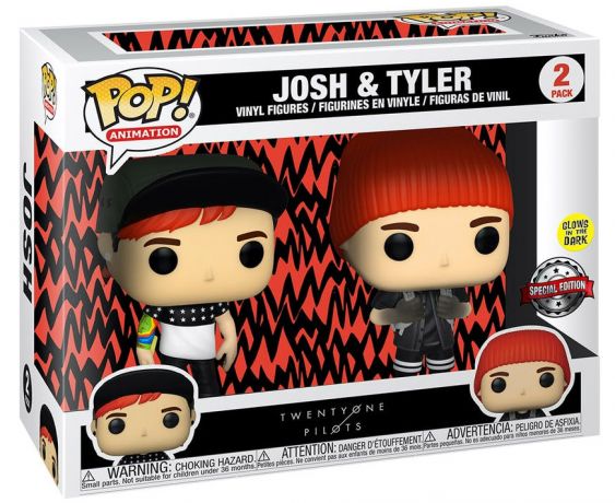 Figurine Funko Pop Twenty One Pilots Josh et Tyler Glow in the Dark - Pack 2