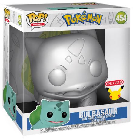 Figurine Funko Pop Pokémon #454 Bulbizarre Argent - 25 cm