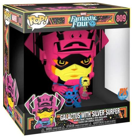 Figurine Funko Pop Les 4 Fantastiques [Marvel] #809 Galactus avec le Surfeur d'argent (Black Light) - 25 cm