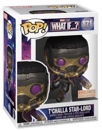 Figurine Funko Pop Marvel What If...? #871 T’Challa Star-Lord - Métallique 
