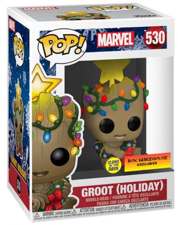 Figurine Funko Pop Marvel Comics #530 Groot de Noël - Glow in the Dark