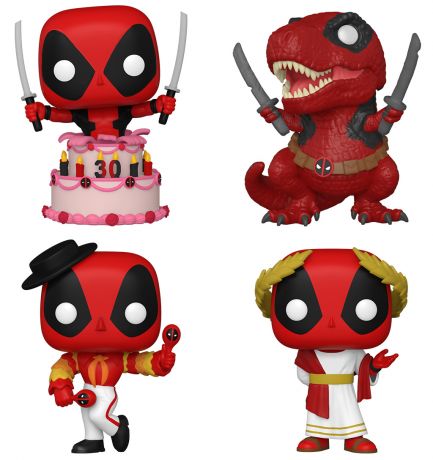 Figurine Funko Pop Deadpool [Marvel] Deadpool 30ème Anniversaire - Pack 4