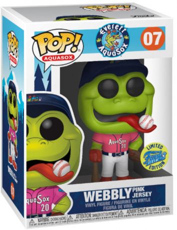 Figurine Funko Pop MLB : Ligue Majeure de Baseball Webbly maillot rose - Aquasox