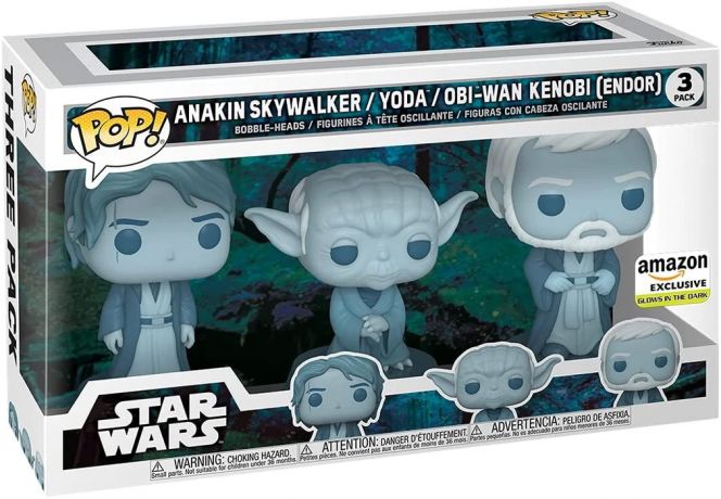 Figurine Funko Pop Star Wars 6 : Le Retour du Jedi Force Ghost Anakin, Yoda, and Obi-Wan Kenobi Force Ghost 3-Pack