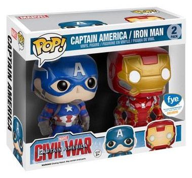 Figurine Funko Pop Captain America : Civil War [Marvel] Captain America & Iron Man - 2 Pack