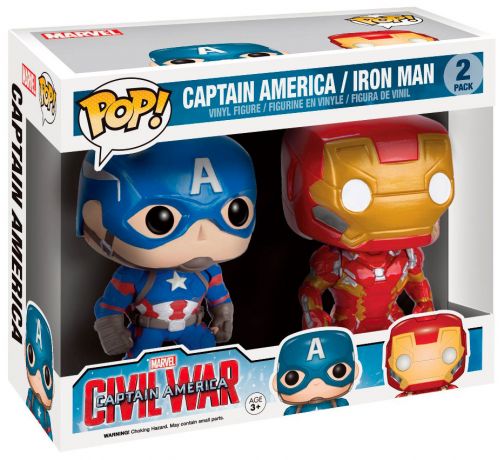 Figurine Funko Pop Captain America : Civil War [Marvel] Captain America & Iron Man - 2 Pack