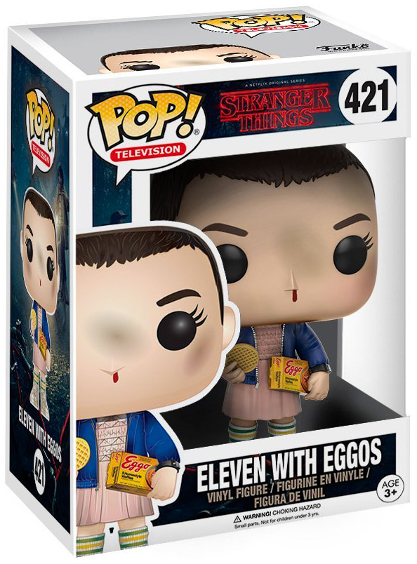 Eleven with wig and Eggos [Chase]