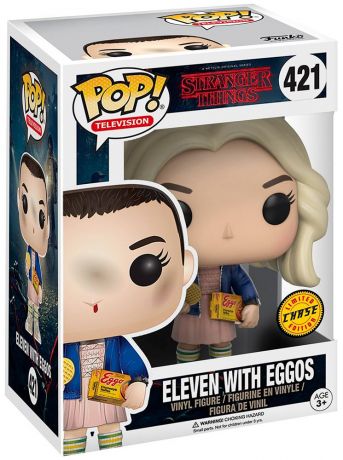 Figurine Funko Pop Stranger Things #421 Onze avec perruque et Eggos [Chase]