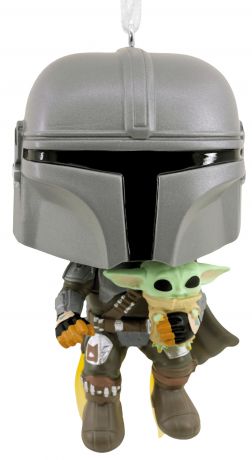 Figurine Funko Pop Star Wars : Le Mandalorien Le Mandalorien avec l'enfant - Décoration Noël