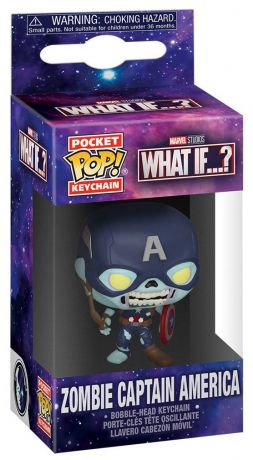 Figurine Funko Pop Marvel What If...? Zombie Captain America - Porte clés