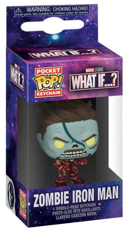 Figurine Funko Pop Marvel What If...? Zombie Iron Man - Porte clés