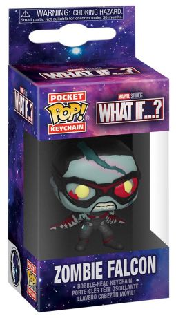 Figurine Funko Pop Marvel What If...? Zombie Falcon - Porte clés